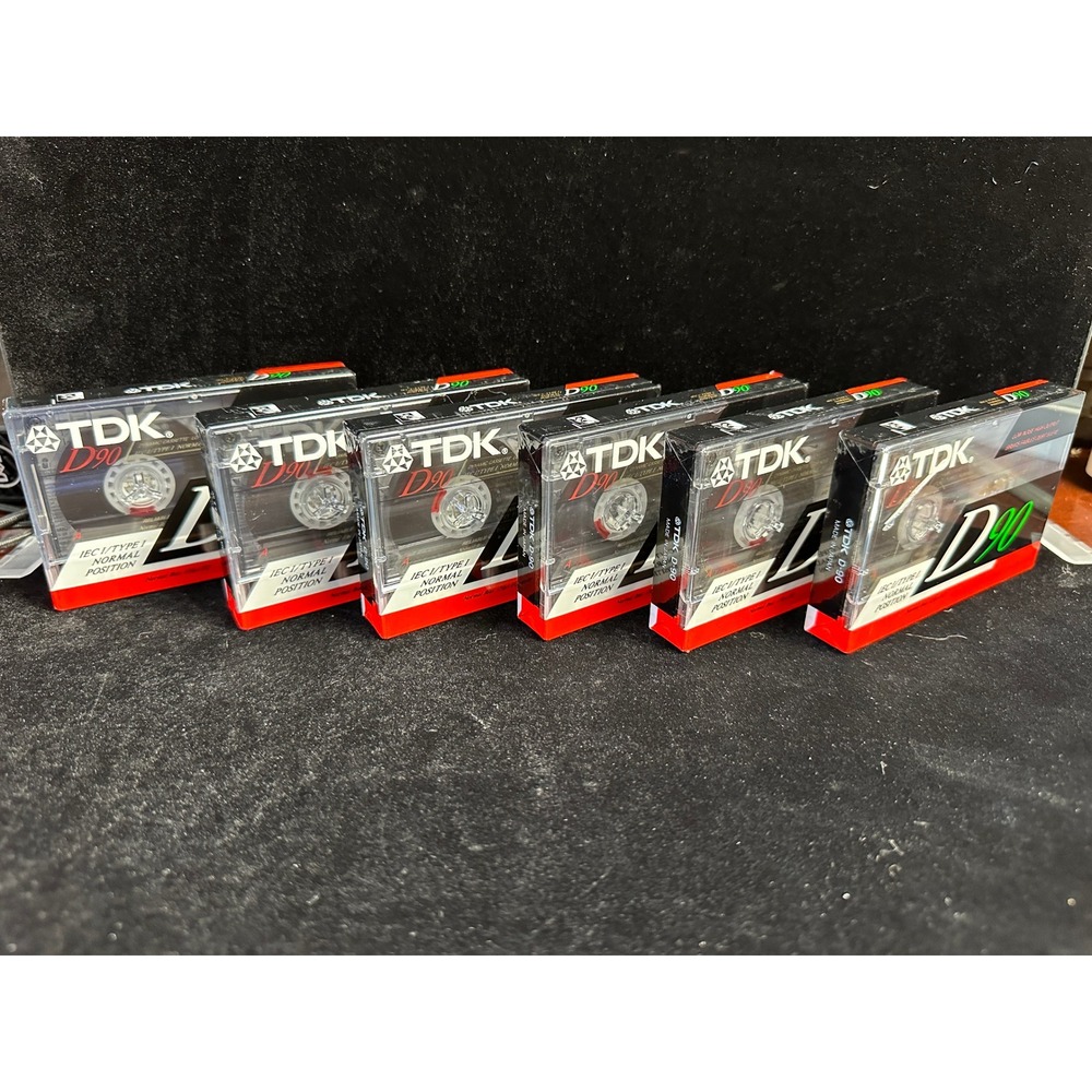 Lot of 6 TDK D90 Dynamic Cassette Tapes 90 Min Type I Normal Bias Sealed Vintage